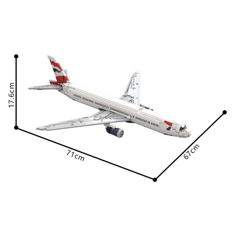 777-300ER British Flag Livery Commercial Aircraft Building Kit | Compatible MOC - 1