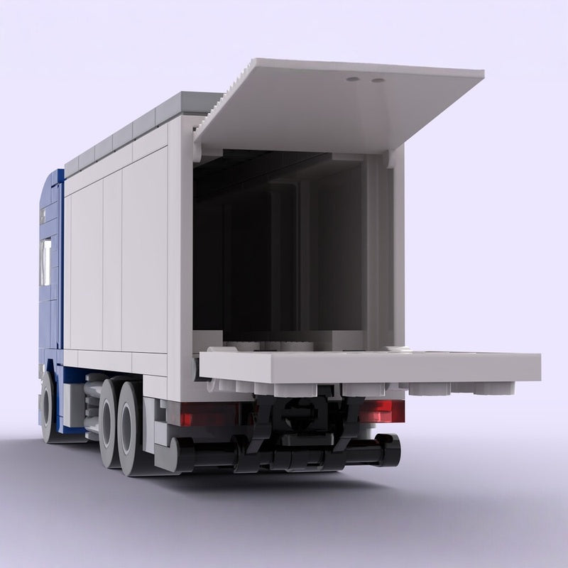 Blue Jumbo Cargo Truck & Box Trailer MOC Building Kit - 4