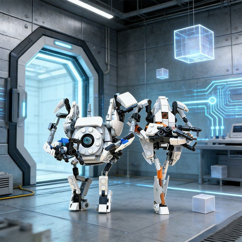 Dual Companion Test Robot Mech Duo MOC Building Kit | Mecha Model - 6