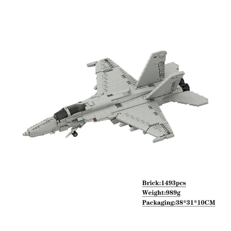 F/A-18E/F Super Hornet Style MOC Fighter Jet Building Kit - 4