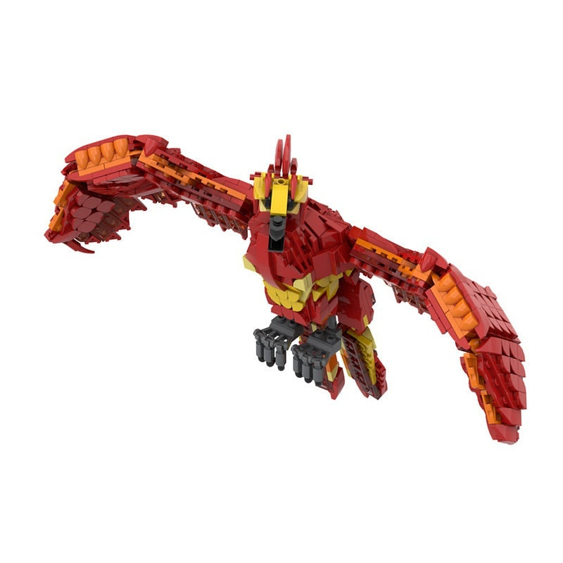 Fiery Phoenix Magical Firebird MOC Fantasy Creature Building Kit - 5