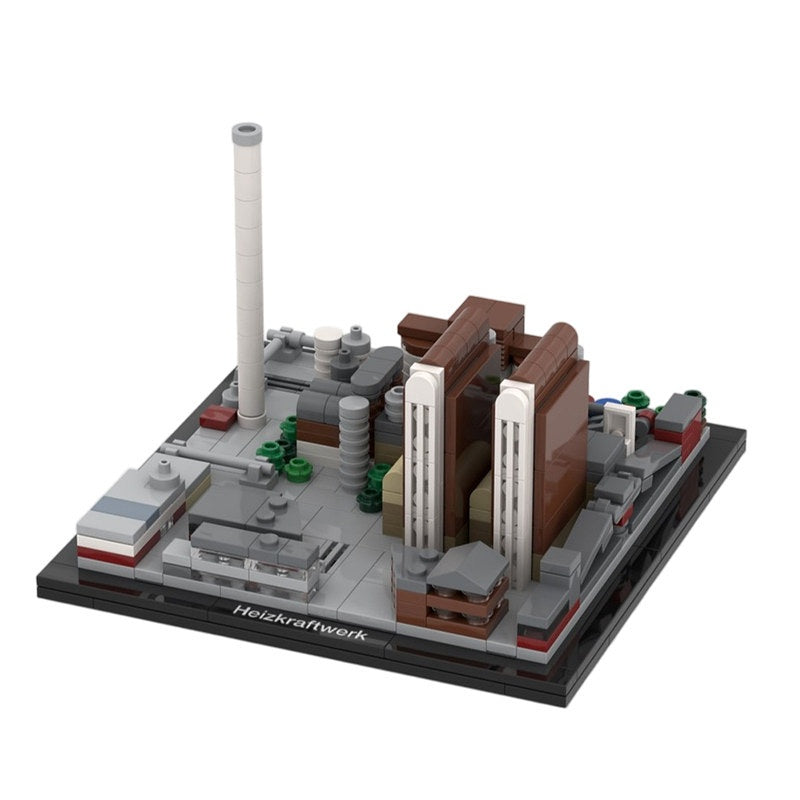 Frankfurt Power Plant Industrial Skyline Building Kit | LEGO-Compatible MOC - 4