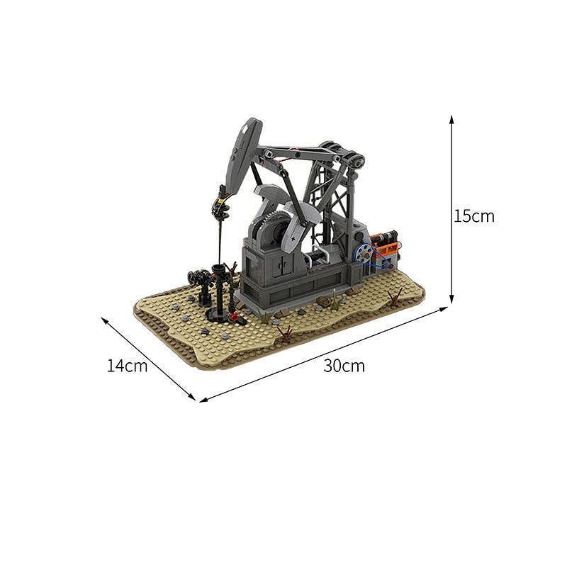 Functioning Oil Pump Jack MOC Industrial Machinery Building Kit - 4