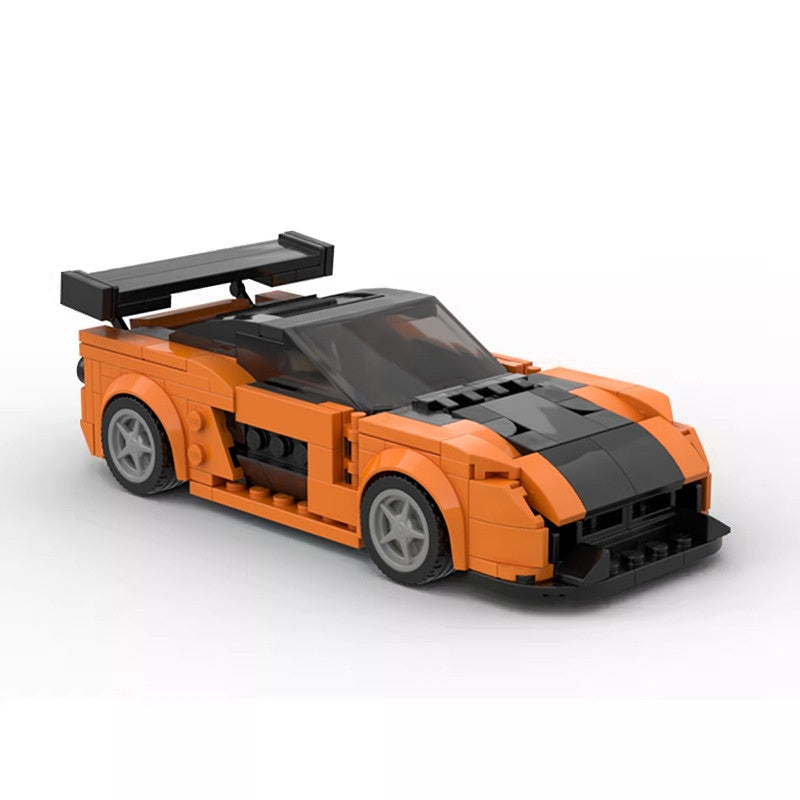 Han's Orange Drift JDM Sports Car Building Kit | Compatible MOC - 1
