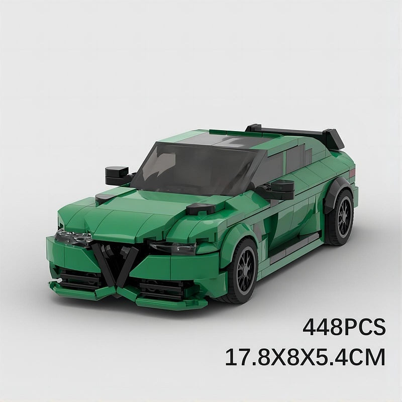 Italian Sports Sedan MOC Vehicle Building Kit | 8-Stud Performance Car Design - 6