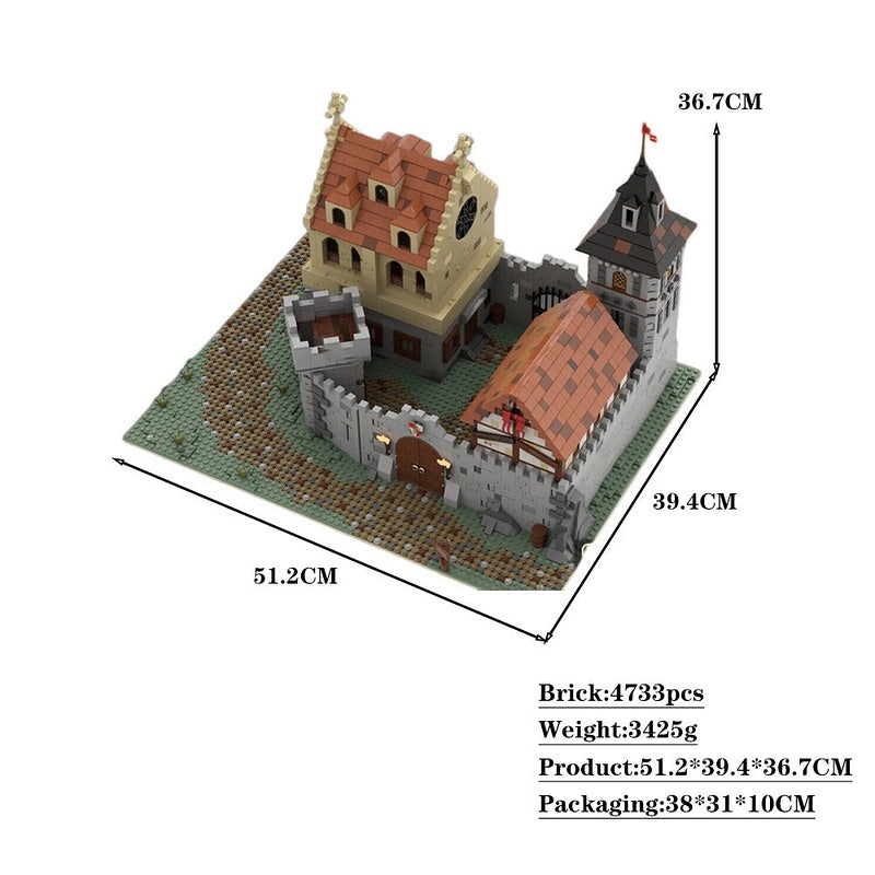 Medieval Castle MOC Building Kit | Historic Fortress Architecture Model - 4