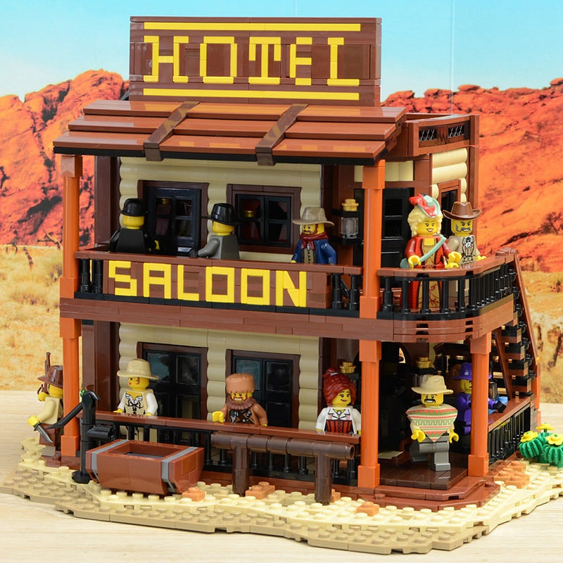 Old West Saloon & Hotel MOC Building Kit | Historic Town Architecture - 8
