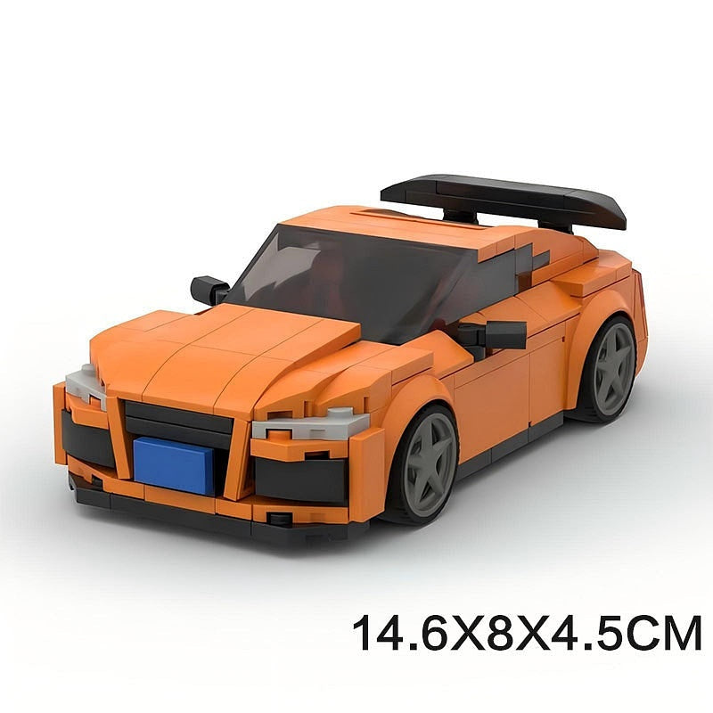 Orange 2.5T Five-Cylinder Sports Coupe MOC Building Kit - 6