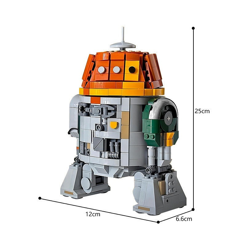 Orange Maintenance Droid MOC Building Kit | Futuristic Robot Character Model - 4