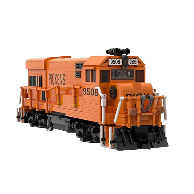 Orange U-18B Pickens Short-Line Diesel Locomotive MOC Building Kit - 5