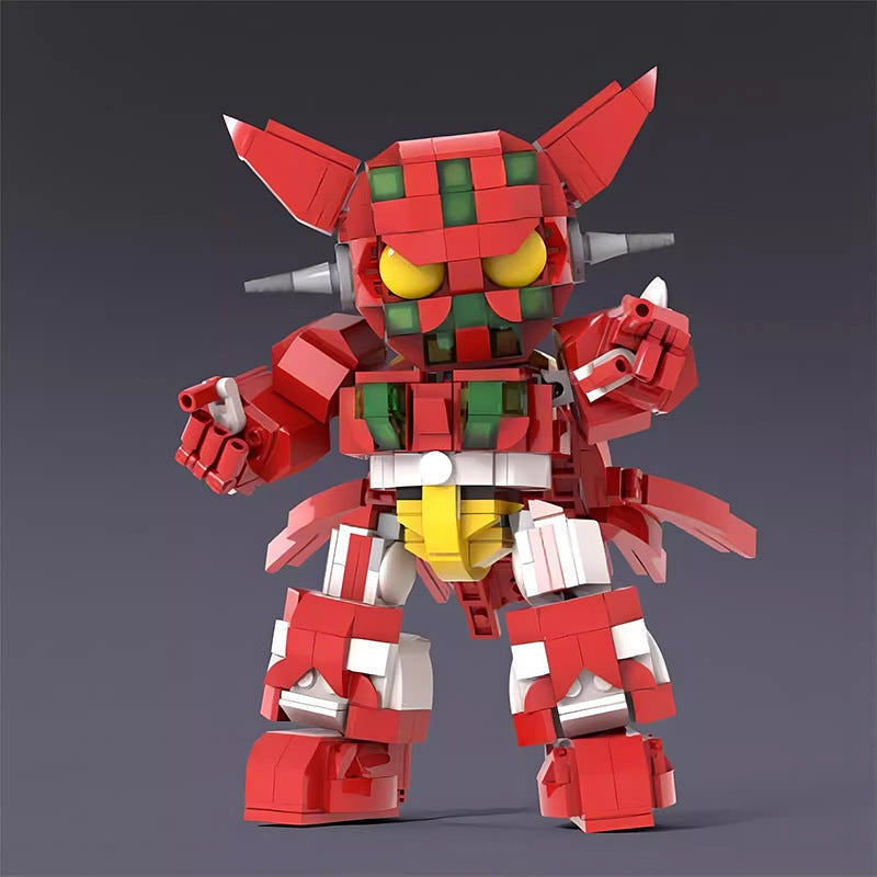 Red Transformation Robot Robo 1 MOC Building Kit | Mecha Figure Model - 6