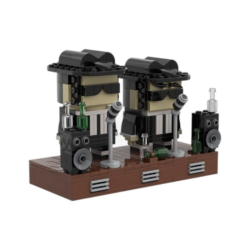 Retro Blues Musician Cube Character MOC Building Kit | Vintage Figure - 4