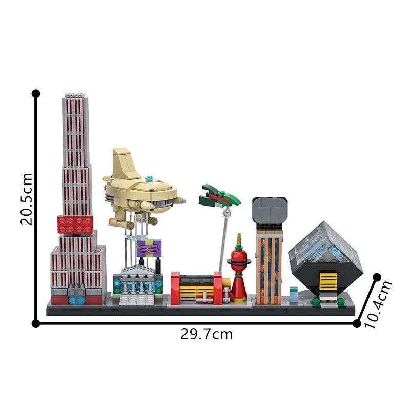 Retro Future Sci-Fi Skyline MOC Architecture Building Kit - 3