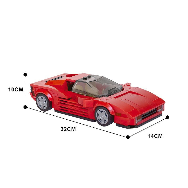 Retro Italian Sports Car MOC Building Kit | 8-Wide Classic Vehicle Model - 6