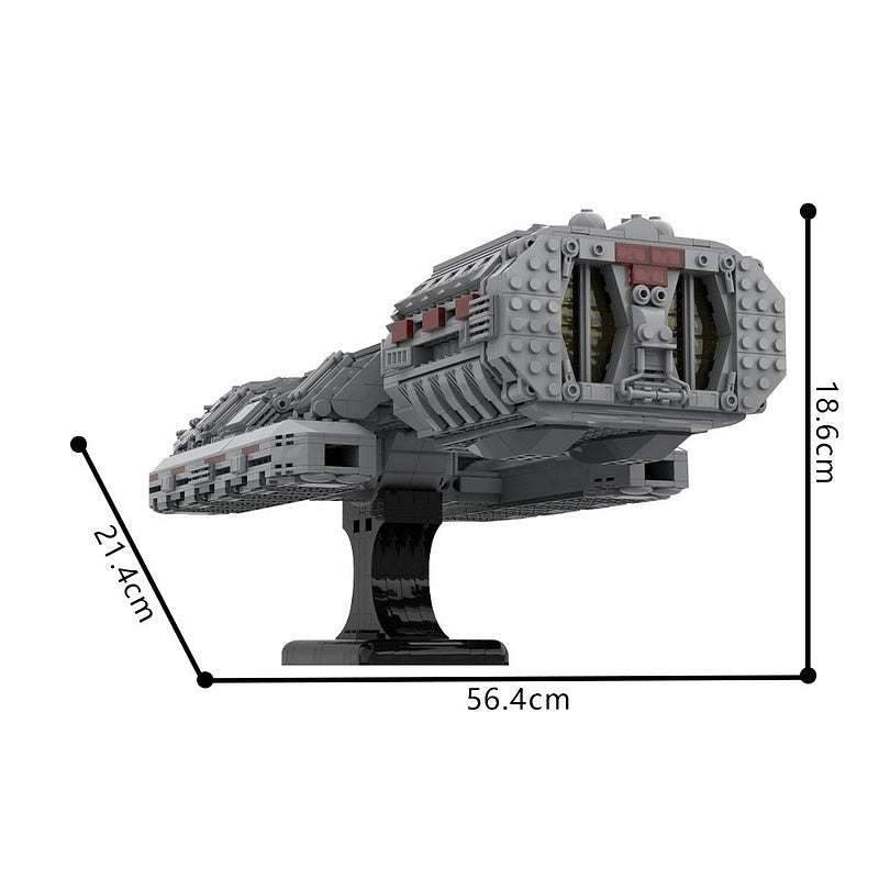 Retro Sci-Fi Capital Space Battleship MOC Building Kit - 5