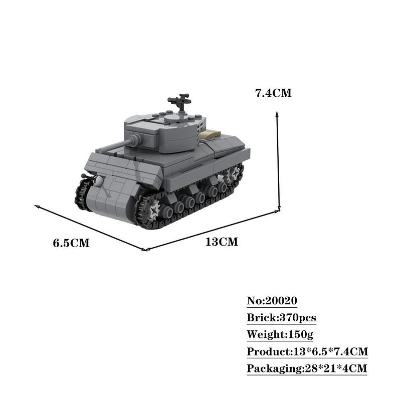 Sherman M4A3 MOC Building Kit | 1:42 Military Tank Model - 5