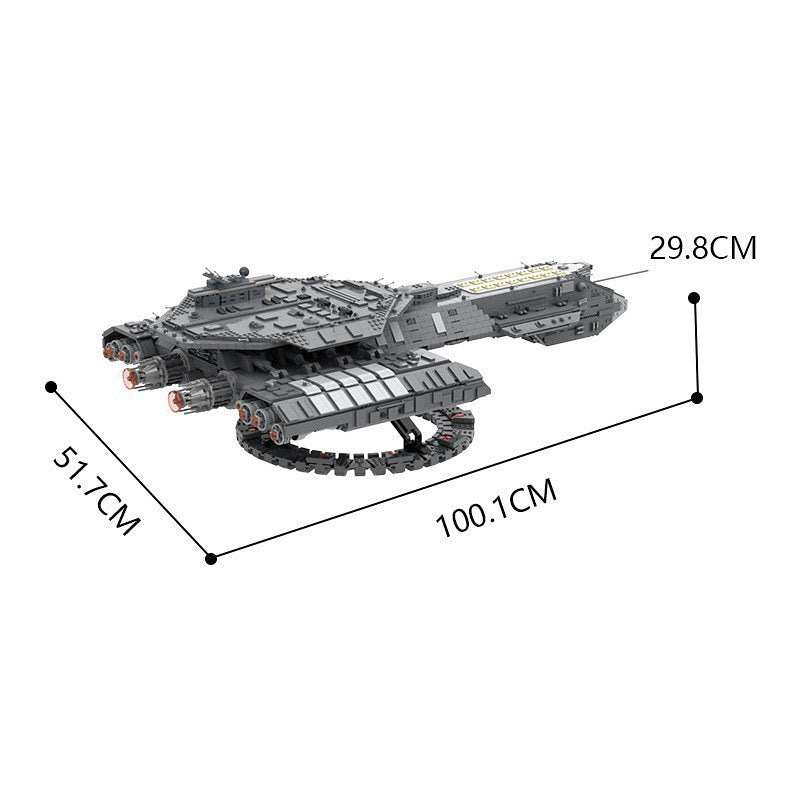 USS Daedalus Sci-Fi Battleship MOC Building Kit | Space Capital Ship - 4