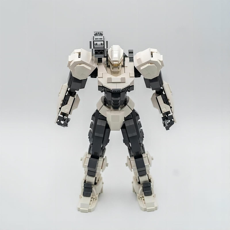 White Armored Bipedal Shoulder-Cannon Mecha MOC Building Kit - 5