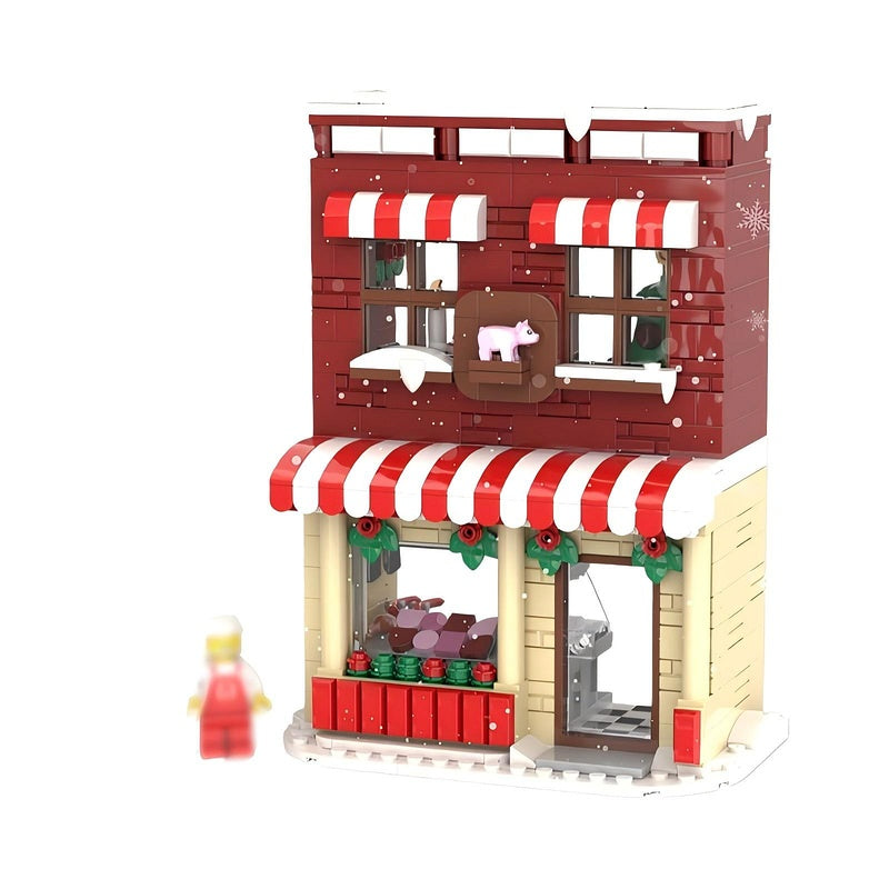 Winter Village Butcher Shop MOC Building Kit | Christmas Store Model - 5