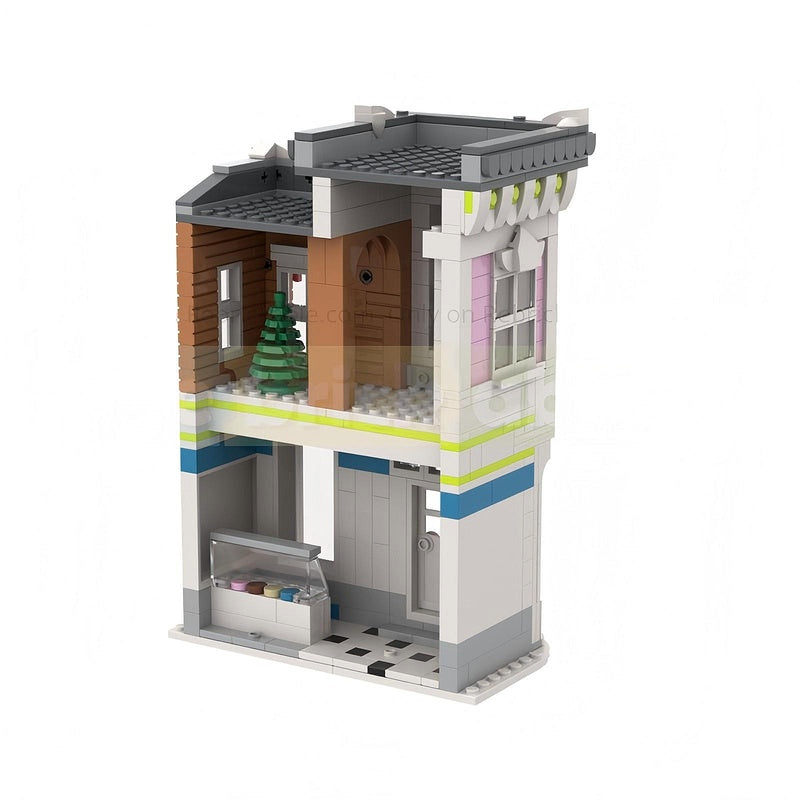 Winter Village Ice Cream Shop Building Kit | Compatible MOC - 3