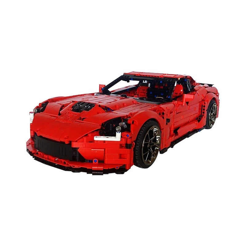 1:8 C7 V8 Muscle Car MOC Building Kit | Performance Vehicle Model - 1