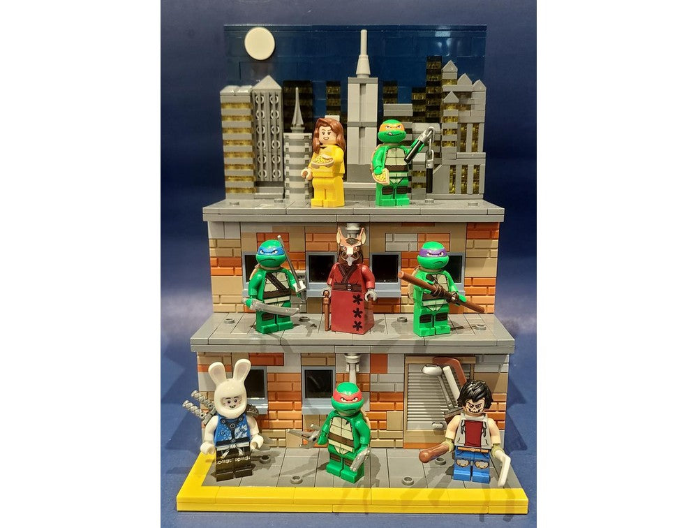 Cityscape Night Alleyway Action Display Stand Building Kit | MOC-186043