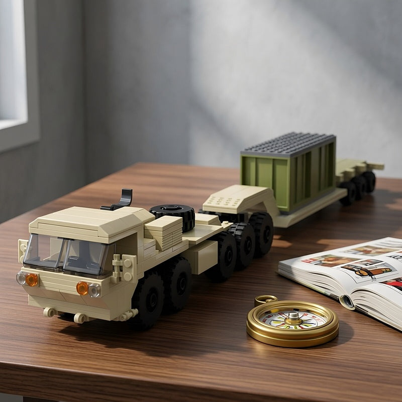 10x10 Heavy Military Logistics Truck & Container Trailer MOC Building Kit - 3