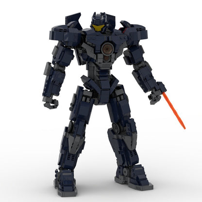 13-Inch Blue Core Mecha MOC Building Kit | Articulated Blade Figure - 1