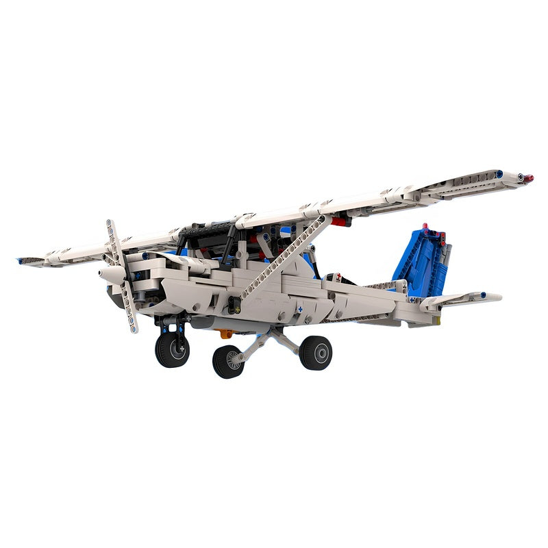 152 Two-Seat Light Trainer Propeller Aircraft MOC Building Kit - 2