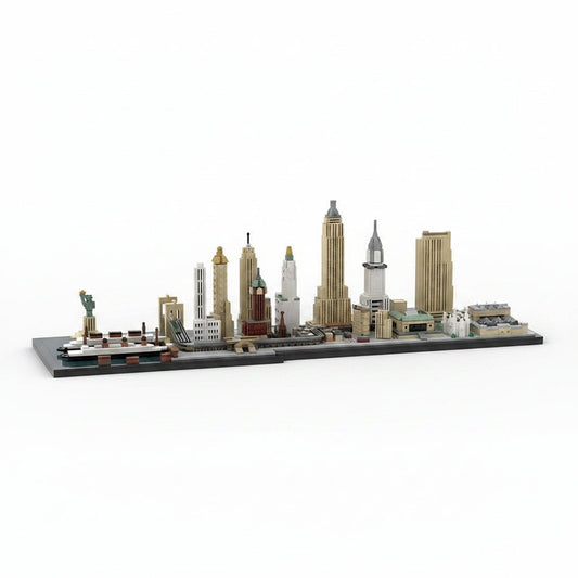 1930s New York City Skyline MOC Building Kit | Historic Art Deco Display - 1