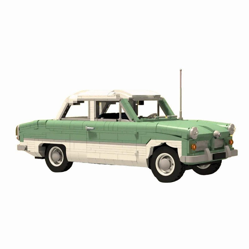1950s German 12M Classic Sedan MOC Building Kit | Vintage Vehicle Model - 1