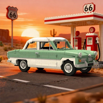 1950s German 12M Classic Sedan MOC Building Kit | Vintage Vehicle Model - 5