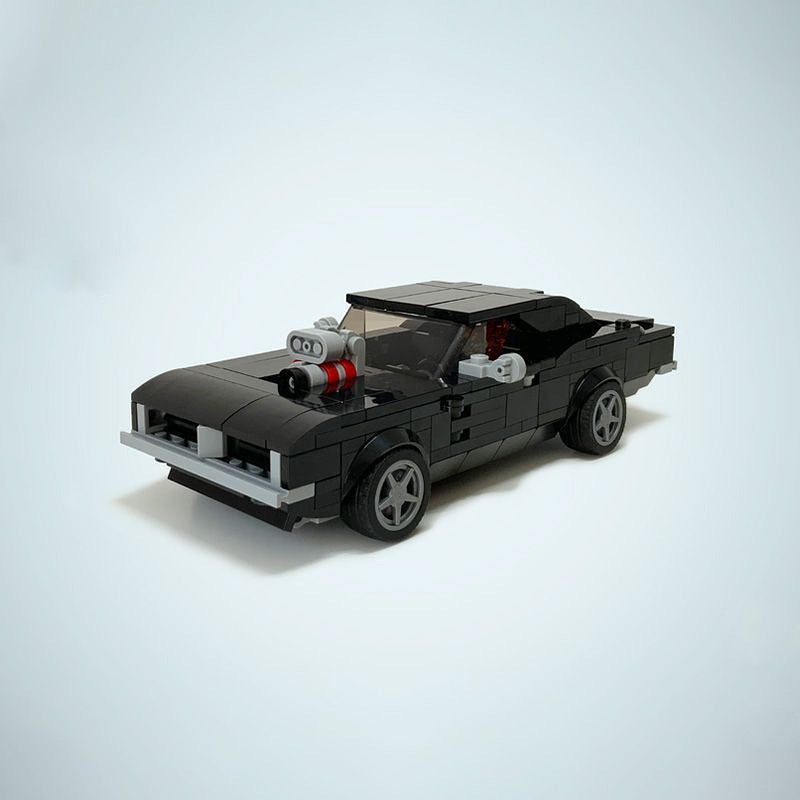 1969 Hellfire Muscle Car Building Kit | 8 Wide Classic Flame LEGO-Compatible MOC - 1