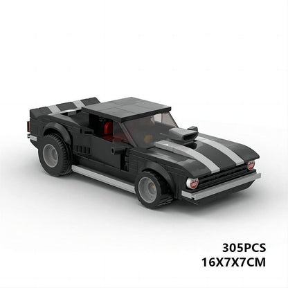 1969 V8 Supercharged Drag Muscle Car MOC Building Kit - 3