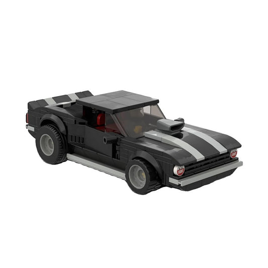 1969 Vintage V8 Supercharged Drag Muscle Car Building Kit | LEGO-Compatible MOC - 2