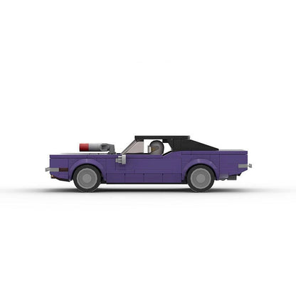 1970 Vintage Purple Muscle Car MOC Building Kit |  8-Wide Classic Vehicle Model - 4
