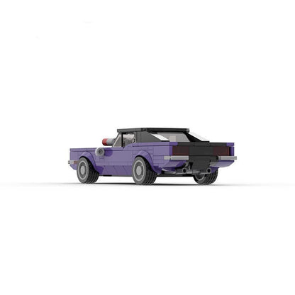1970 Vintage Purple Muscle Car MOC Building Kit |  8-Wide Classic Vehicle Model - 5