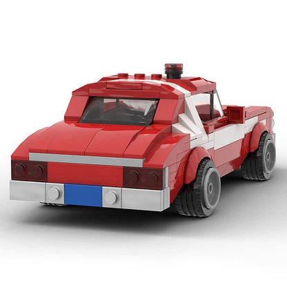 1970s Detective Red Muscle Car MOC Building Kit | Vehicle Model - 3