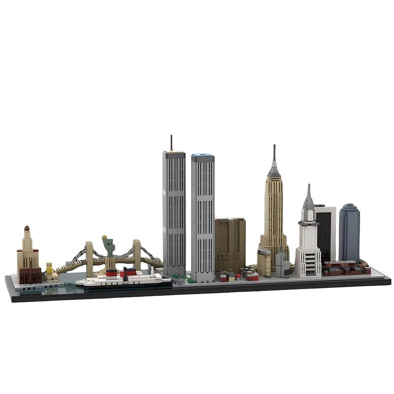 1970s New York Skyline MOC Retro City Skyscraper & Harbor Building Kit - 2