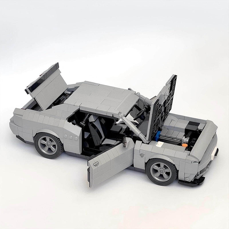 1970s Supercharged V8 Coupe Muscle Car Building Kit | 14-Stud Wide LEGO-Compatible MOC - 12