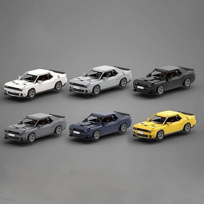 1970s Supercharged V8 Muscle Car MOC Building Kit | 14-Stud Wide - 1