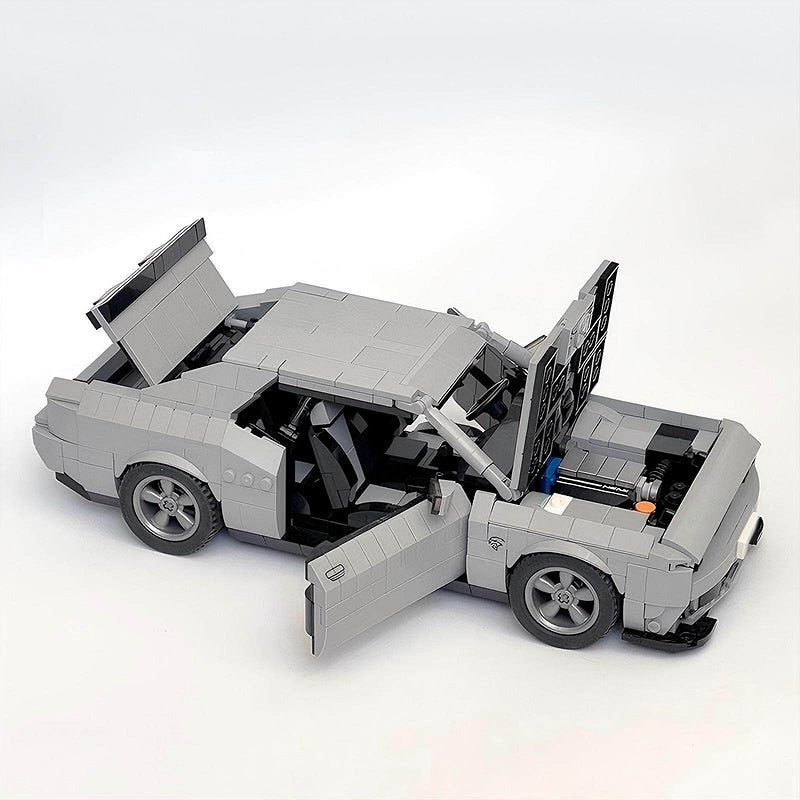 1970s Supercharged V8 Muscle Car MOC Building Kit | 14-Stud Wide - 12