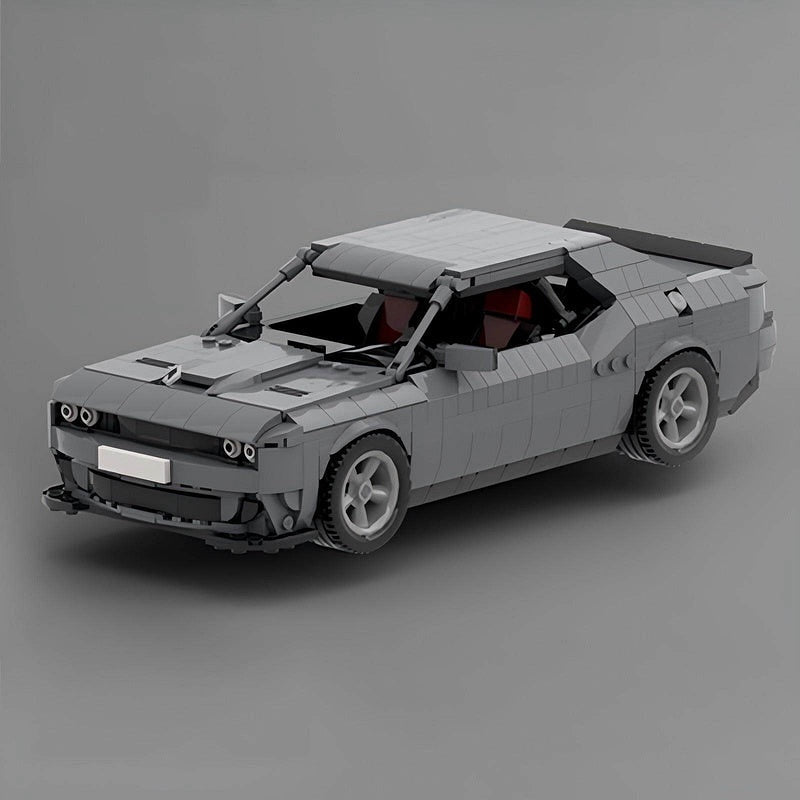 1970s Supercharged V8 Muscle Car MOC Building Kit | 14-Stud Wide - 2
