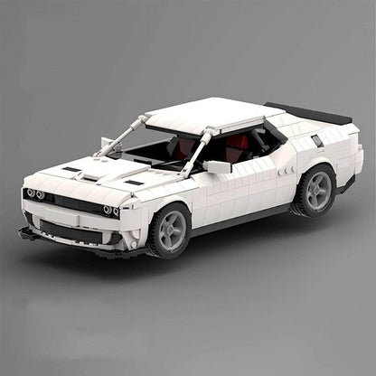 1970s Supercharged V8 Muscle Car MOC Building Kit | 14-Stud Wide - 8