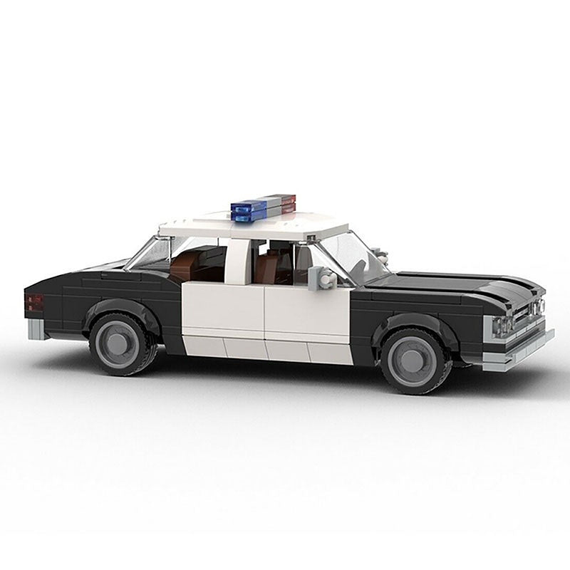 1970s Vintage California Police Sedan Building Kit | LEGO-Compatible MOC - 1