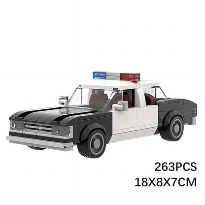 1970s Vintage California Police Sedan Building Kit | LEGO-Compatible MOC - 5