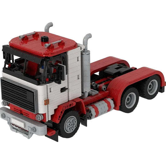 1976 Red 6x2 Classic European Cab-Over Truck MOC Building Kit - 1