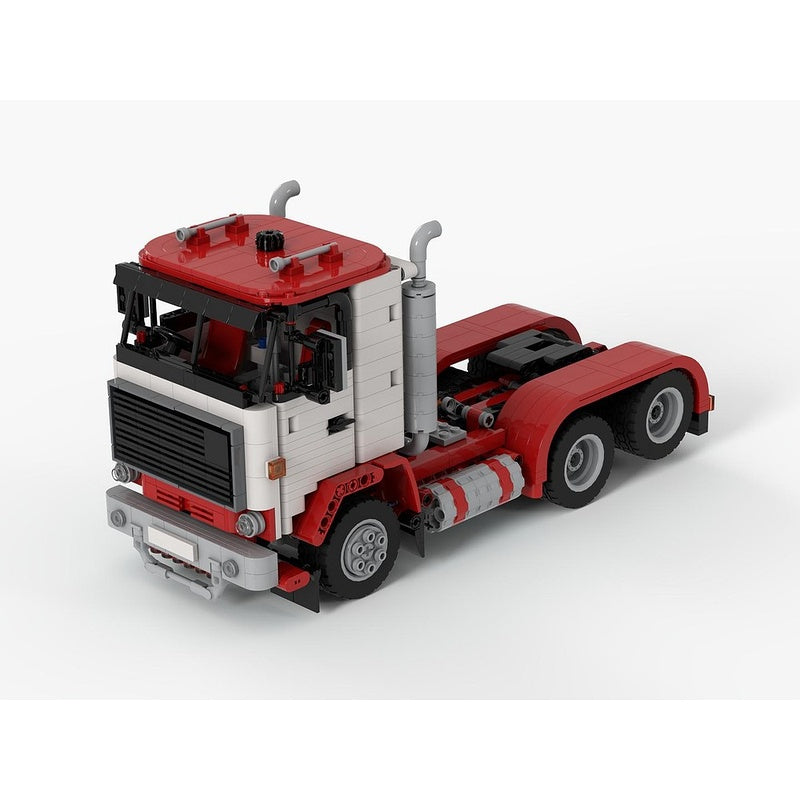 1976 Red 6x2 Classic European Cab-Over Truck MOC Building Kit - 3