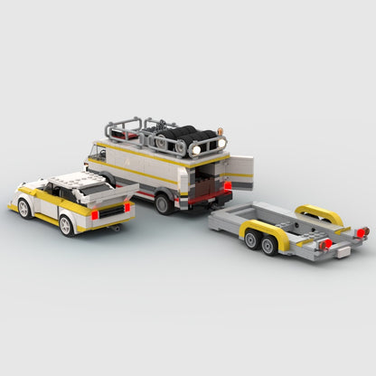 1980s Retro Rally Team Transporter Building Kit | LEGO-Compatible MOC - 1