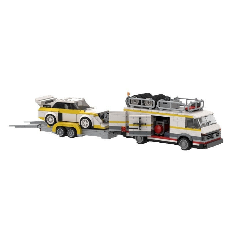 1980s Retro Rally Team Transporter Building Kit | LEGO-Compatible MOC - 4